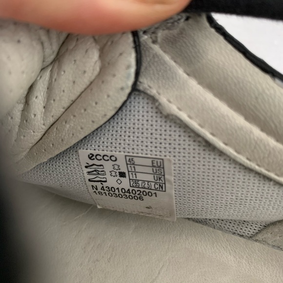 ECCO Soft7 Black Perforated Leather Lace Up Extra Width Sneakers Men’s EU45 US11 - Picture 12 of 14